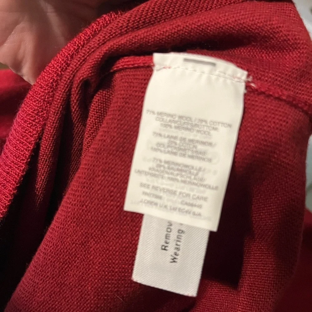 J. Crew Red Crew Neck Sweater Merino wool blend
